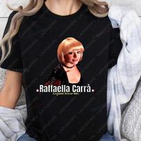 RAFFAELLA CARRA Italian Song Print T-shirt Top RAFFAELLA CARRA Trend Short Sleeve Unisex Shirt S black
