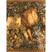 William Morris Art Lion Large Hanging Hare Pheasant Wall Tapestry Fox Rabbit Medieval Verdure Forest Creatures Animals Wood 74x94cm(29x37in) beige