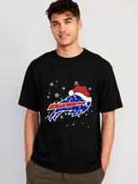 Buffalo Bills Christmas Lights Santa Hat T-shirt XL