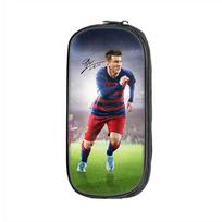 M-Messi raštas Pieštukinė makiažo krepšys Futbolo žvaigždės Rašiklių dėklas Studentams Didelės talpos Sporto mokyklos reikmenys Užtraukiamas pieštukinė krepšys gray