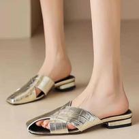 Shoes Mules Slides Job Women's Slippers And Ladies Sandals Flat Unique Pvc Summer 2025 With Premium Stylish Eva Footwear 43 beige