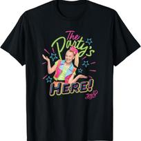 JoJo Siwa The Party's Here! Birthday Poster T-Shirt S juoda