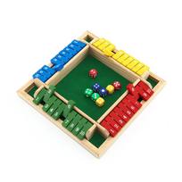 Medinis „Shut The Box“ kauliukų žaidimas 4 žaidėjams - Šeimos užeigos matematikos strategijos veikla su 8 kauliukais One Size blue