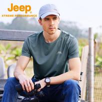Jeep Men's Ice-Feel Breathable Short Sleeve Outdoor T-Shirt M white