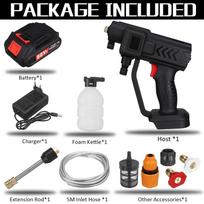 1500W 60 Rechargeable Car Electric Water Gun Foam Machine for 18V Battery Bar Cordless High Pressure Car Washer 1*Battery black
