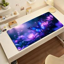 Vibrant Butterfly Mouse Pad Nonslip Locking Edge DeskMat PC Laptop Accessories Rubber Office Keyboard Large Game XXL Carpet SBD400x800x2mm white