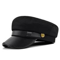 Vintage Navy Cap Flat Top Hat British Style Beret Hats Octagonal Hat Painters Cap Flat Peaked Caps Outdoor Travel Hats & Caps black