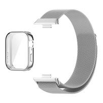 Metal Strap for Huawei Watch Fit 2 3 4 Band with TPU Case Screen Protector Milanese Magnetic Loop Watchband for Huawei Fit 4 Pro Bracelet for huawei fit 2 sidabras
