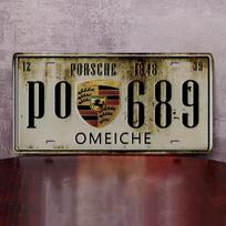 Amerikietiško retro skardinio numerio ženklo dekoras, dažymas, pramoninio stiliaus barai, namų kūrybiškumo asmenybės sienos papuošalai, skirti Porsche 911 gray