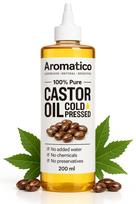 AROMATICO 100% Pure Cold Pressed Castor Oil for Hair Growth & Glowing Skin - 200ml | Natural Moisturizer for Hair Care, Skin Hydration, Body Massag white