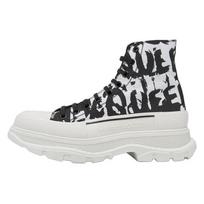 Alexander McQueen Graffiti Tread Slick Boot White Black 705667W4TG49356 41 white