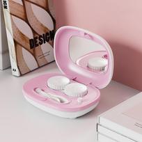 Contact Lenses Cleaner Ultrasonic With Removable Box Remove Tear Protein Cleaning Machine Travel Portable Washer Box rožinė