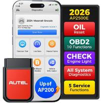 Autel AP2500E/AP2500 OBD2 skaitytuvas Bluetooth kodų skaitytuvas, patobulintas iš AP200 | OBDII skaitytuvas Visų sistemų diagnostikos įrankis, CAN FD, 5 karštosios funkcijos, AutoVIN,