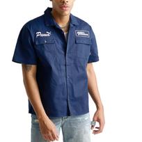 Puma Fast And Furious Series Solid Color Short Sleeve Shirt Men shirts 637906-01 S blue