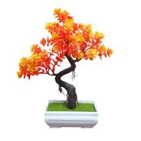 Dirbtinis bonsai medis patalpoms, maži netikri augalai su dervos vazonu namams, biurui, stalui, lentynai, vonios kambariui, miegamajam, svetainei dekoruoti white