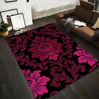 Floral Pattern Area Rug with Pink and Black Vintage Design Suitable for use as an anti-slip for living room bedroom sofas 70x100cm( 27x39in ) brown