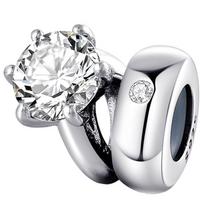 Charms Do Pandora Stoper Pierścionek Srebro 925 Moda Trusky gray
