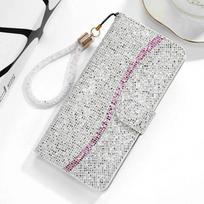 A57 A56 A55 A52s A35 A36 5G Bling Flip Case Glitter Wallet Book Coque for Samsung Galaxy A17 A26 A34 A53 A54 A37 A27 A15 A14 A16 Samsung A17(5G)(4G)&Case & Strap sidabras