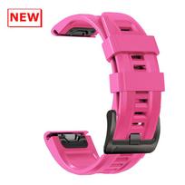 22mm 26mm Silicone Strap For Garmin Instinct 3 2X Solar Band Fenix E 8 7 7X 6X 6 Pro/Quatix 7 6 5 3/Enduro 3 2 QuickFit Bracelet 1PCS QuickFit 22mm pink