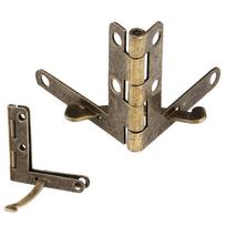 20pcs 90 Degree Case Hinge Folding Support Lid Hinge Antique Box Hinge  Wine Case bronza