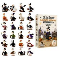 Halloween Countdown Surprise Goose Advent Calendar 2026, 24 Day with Small Gifts Acrylic Duck Ornaments, Collectible Gift for Kids Teen Adults Sets black
