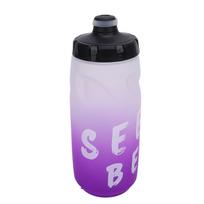 Cycling Water Bottle 650ml PP5 TPE Leak Proof Squeeze Water Bottle with Silicone Dust Cover for Outdoors Sports Fitness Running Gradient White Purple white
