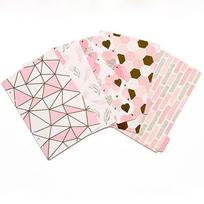 Page Tab Binder Index Dividers Loose Leaf Separator Page Binder Indexing Cards Binder Index Page A6-Pink geometry white