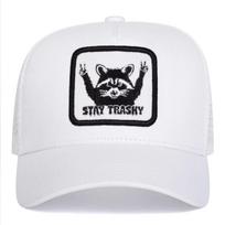 Unisex 'Stay Trashy' meškinio lokio siuvinėjimo tinklinės beisbolo kepurės Pavasaris Vasara Lauko reguliuojamos kasdienės kepurės Apsauganti nuo saulės kepurė Sportinė kepurė juoda