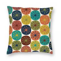 Atomic Age Retro Dots Square Pillowcase Polyester Linen Velvet Pattern Zip Decorative Throw Pillow Case Sofa Cushion Case x 30cmx30cm(12x12Inch) blue