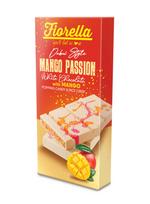 FIORELLA baltojo šokolado plytelė su mango skoniu, ryžių traškumu ir putojančiais saldainiais 200g