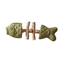 Natural Cat Chew Toy Fish Bone Catnip And Silver Vine Toy Safe Plant Ingredients Only Cat Dental Health Toy for Cats Enrichment Boredom Relief A beige