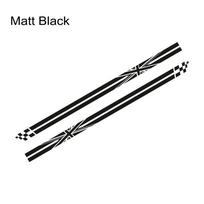 2 vnt. Automobilio durų šoninės lipdukai Union Jack stiliaus dekoracija Lipdukas Mini Cooper S JCW R55 R56 R60 R61 F54 F55 F56 F60 Countryman 170x8.5cm black