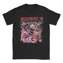 Fun FNAF At Freddys Mangle TShirt for Unisex Round Neck Pure Cotton T Shirts Short Sleeve Tee Shirt Graphic Tops S gray