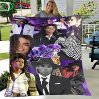 Hot Fashion Pop Singer M-Michael Jackson Flannel Adult and Children's Blanket Sofa Bed Decoration Blanket Portable Blanket Gift 100x150cm white