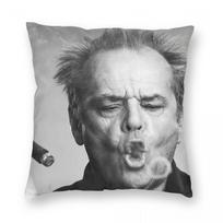 Jack Nicholson Cigar Smoke Rings Square Pillowcase Polyester Linen Velvet Printed Zip Decor Home Cushion Case Wholesale 30x30cm gray