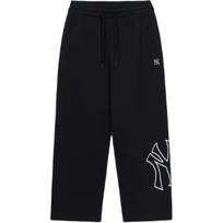 Basic Mega Logo New York Yankees Pants Loose Wide Leg Mid Rise Logo Print Casual Pants Unisex pants Black 3APTB0344-50BKS S black