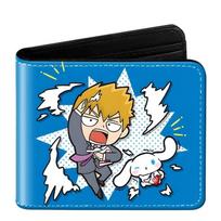 Mob Psycho 100 Anime Foldable Leather Wallet Short Purse 11.5*9.5*2cm black