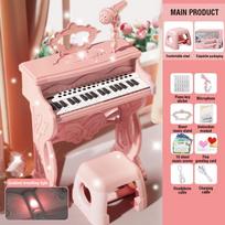Electronic Keyboard Multifunctional Instrument Beginner Baby With Microphone For Boys Girls Children'S Oversized Piano Toy Gifts pink