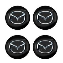 4 vnt. 56/60 MM Automobilio ratų centriniai dangteliai su logotipu, aksesuarai Mazda MX-5 Miata juoda