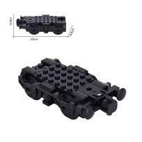 MOC Container Flat Wagon Building Blocks Double Freight Cargo Train Car Model DIY Brick for Train Lovers PDF Instruction Only gray