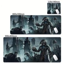 Extended Desk Mat Natural Rubber Mousepad Bloodborne Mouse Pad Thick Rubber Base Waterproof Cloth Esports Sports Big Mouse Mat 30cmx60cm(11.8x23.6inch) gray