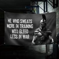 Spartan Warrior Inspirational Tapestry Gym Inspirational Slogan Background Cloth Fitness Area Strength Room Decoration 100X70CM gray