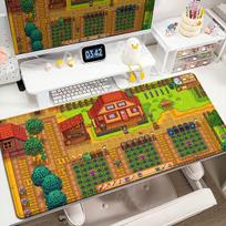 Anime Mousepad Stardew Valley Deskmat XXL Game Desk Protector Mat Antislip Keyboard Mice Mat Pc Accessories Rubber Mausepad Cute 30cmx60cm(11.8x23.6inch) yellow