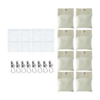 8PCS Curtain Weight Bags Outdoor Drapes Bottom Weighted Empty Sandbag with Metal Retainer Clips Set for Stability 1 beige