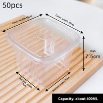 10/25/50pcs Transparent Cake Box Disposable Plastic Tiramisu Dessert Box Cups Bowls Container With Lids Salad Cupcake Gift Box white