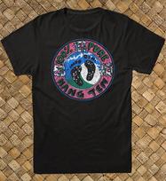 Retro Surf T Shirt 100% Cotton Vtg Art 100% Pure Hang Ten Surfer Surfing S blue