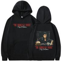 Classic Scarface movie men's and women's hoodies, retro gothic pullovers, sweatshirts, the world is your Tony Montana XL yellow