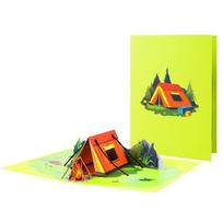 3D Popup Tent Card for Anniversary Celebration Paper Greeting Card with Envelope and Note Card Party Invitation Card 1 yellow