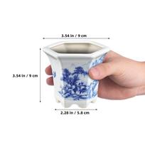 Ceramic Vase Blue And White Porcelain Flower Pot Container Decorative Small Pot For Indoor Plants Office Desk Balcony Home Decor gray