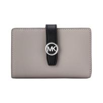 MICHAEL KORS Greenwich Silver Brand Tag Bifold Design Cowhide Wallet Medium Women's Gray sidabras